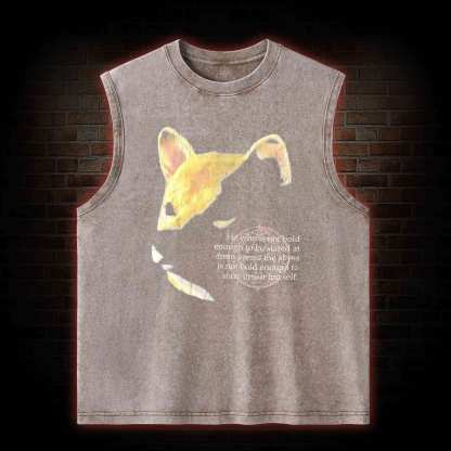 Shiba Back Print Washed Tank Top