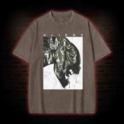 Aliens in Deep Space Washed T-shirt