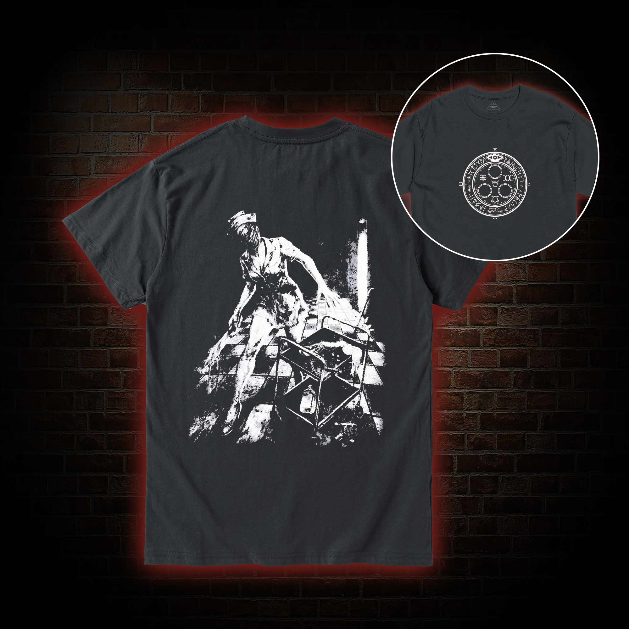 Retro Hello Nurse Back Print T-Shirt