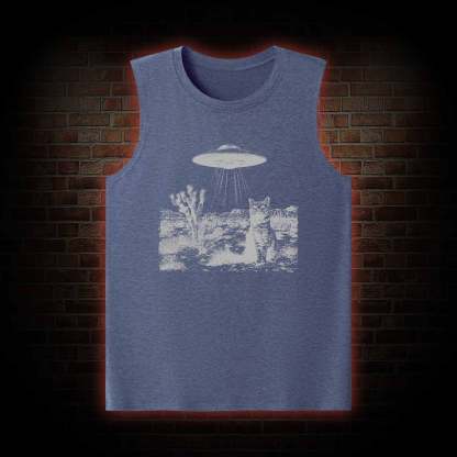 Ufo Cowboy Cat Tank Top