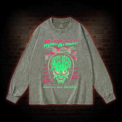 Destory All Humans Washed Long-Sleeve T-shirt