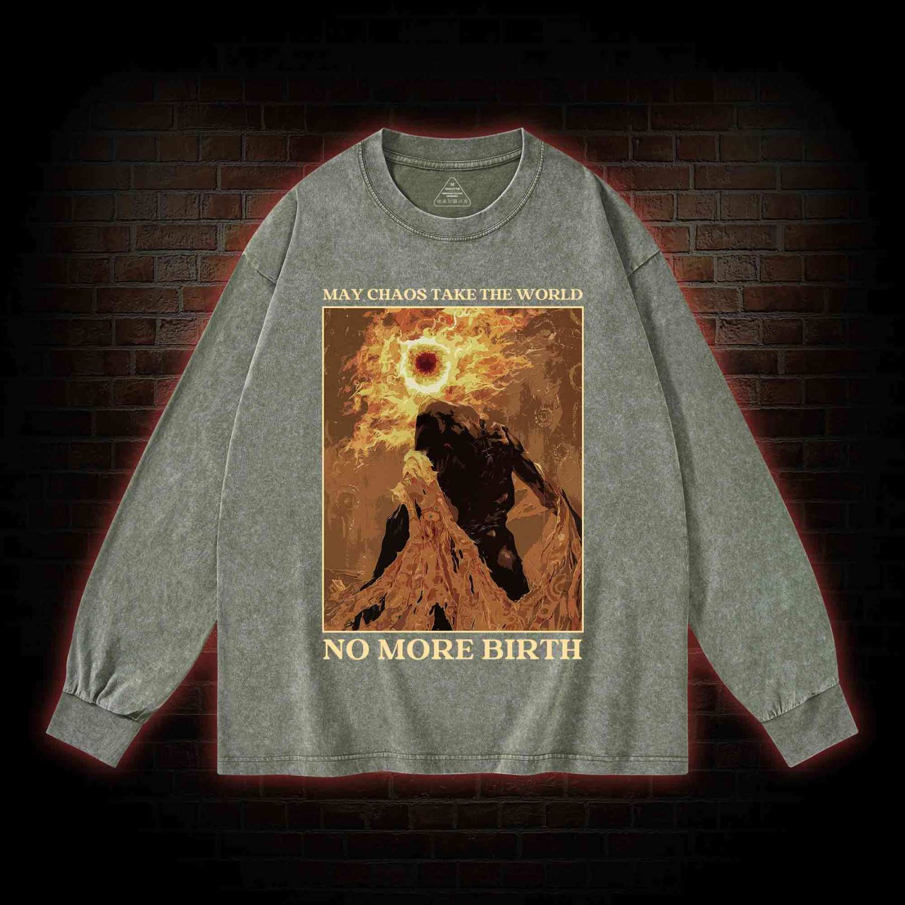 No More Birth Washed Long-Sleeve T-shirt