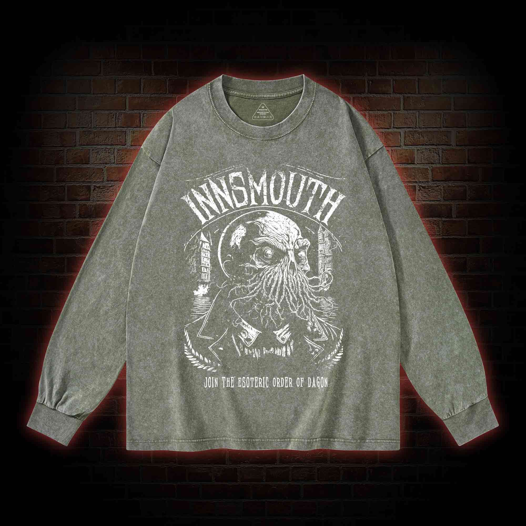 Join The Esoteric Order of Dagon Washed Long-Sleeve T-shirt