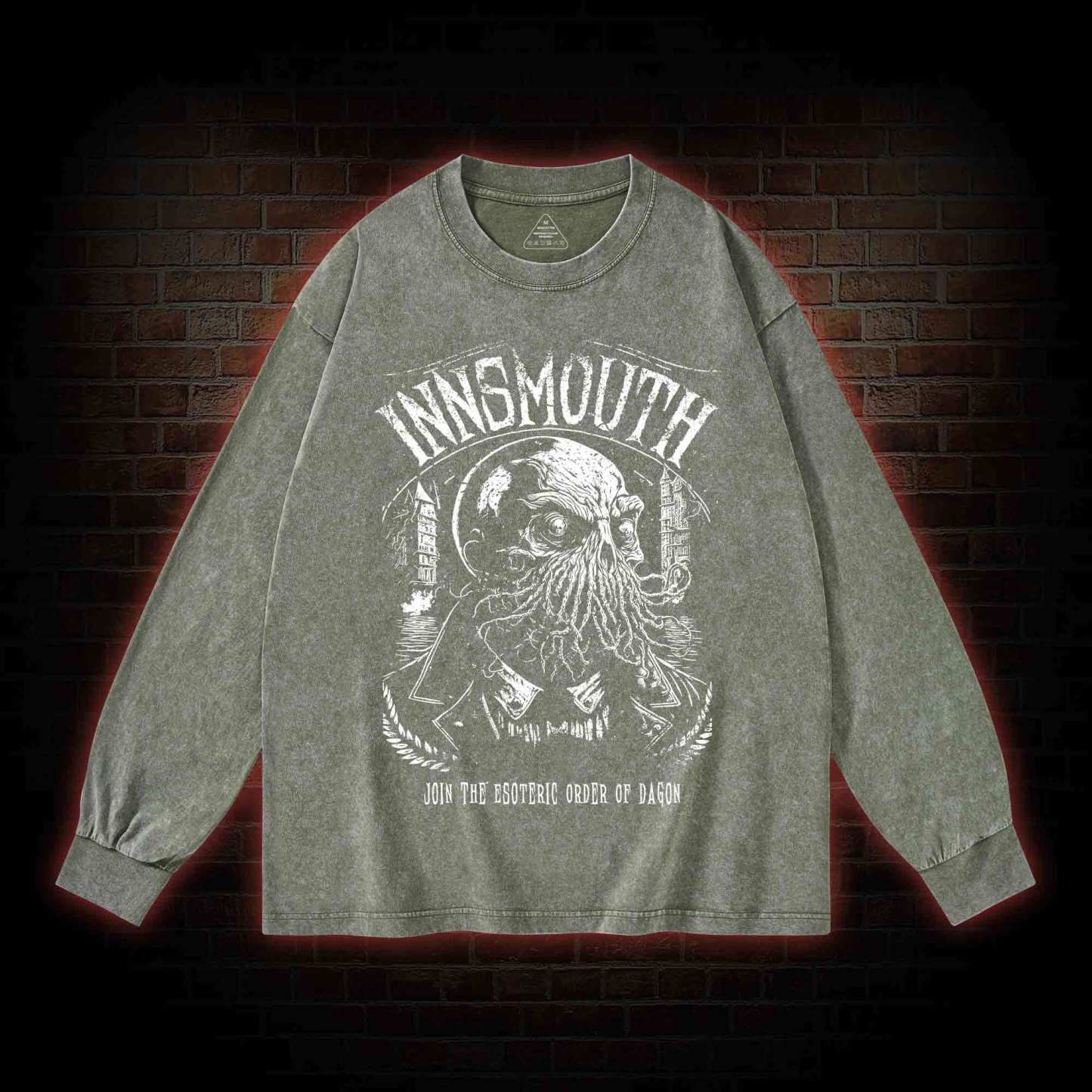 Join The Esoteric Order of Dagon Washed Long-Sleeve T-shirt