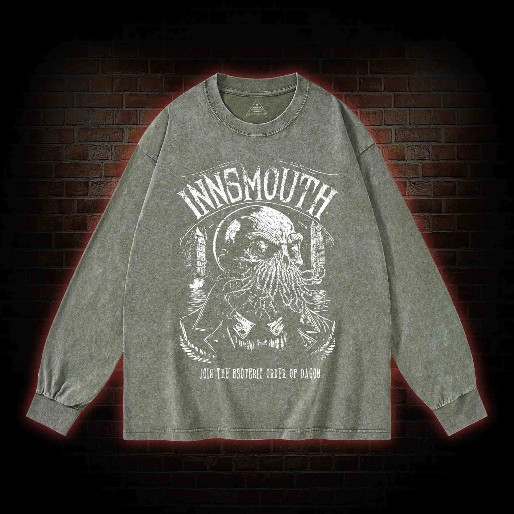 Join The Esoteric Order of Dagon Washed Long-Sleeve T-shirt
