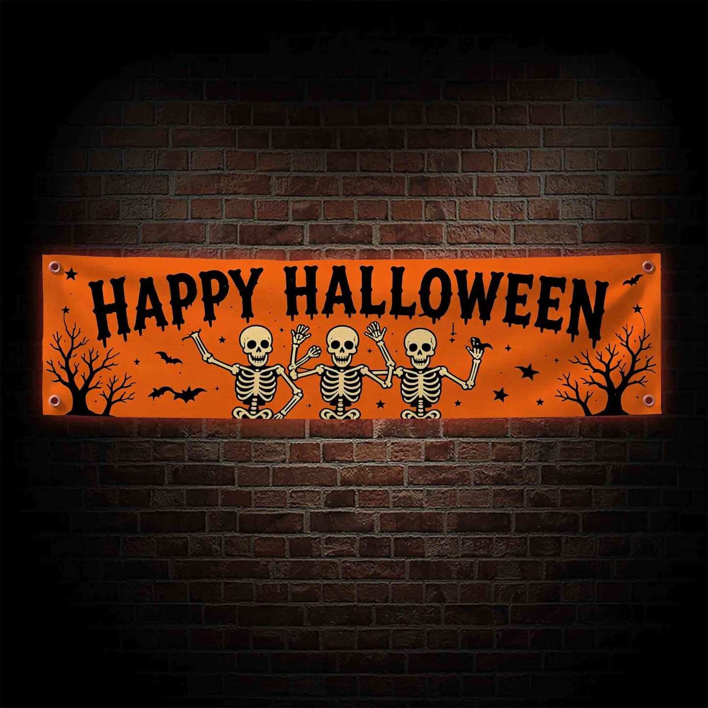 Skull Happy Halloween Banner