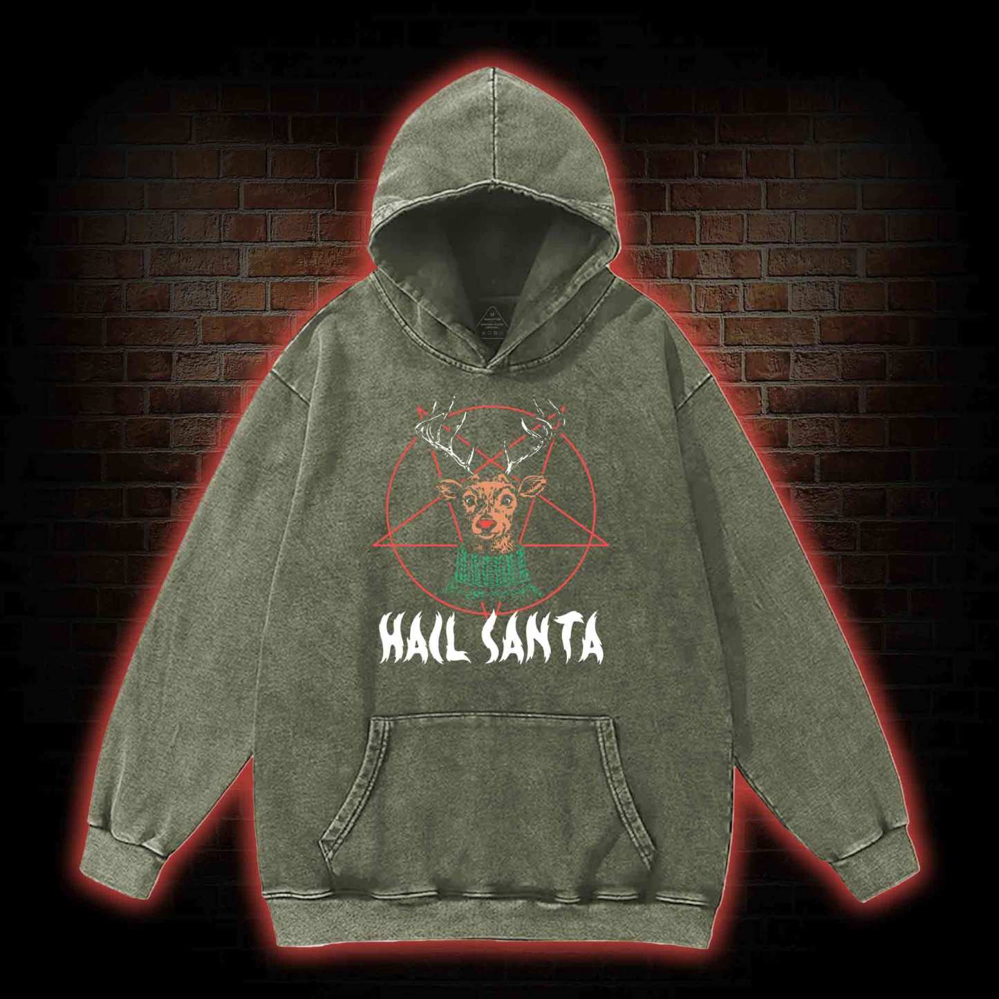 Hail Santa Washed Hoodie