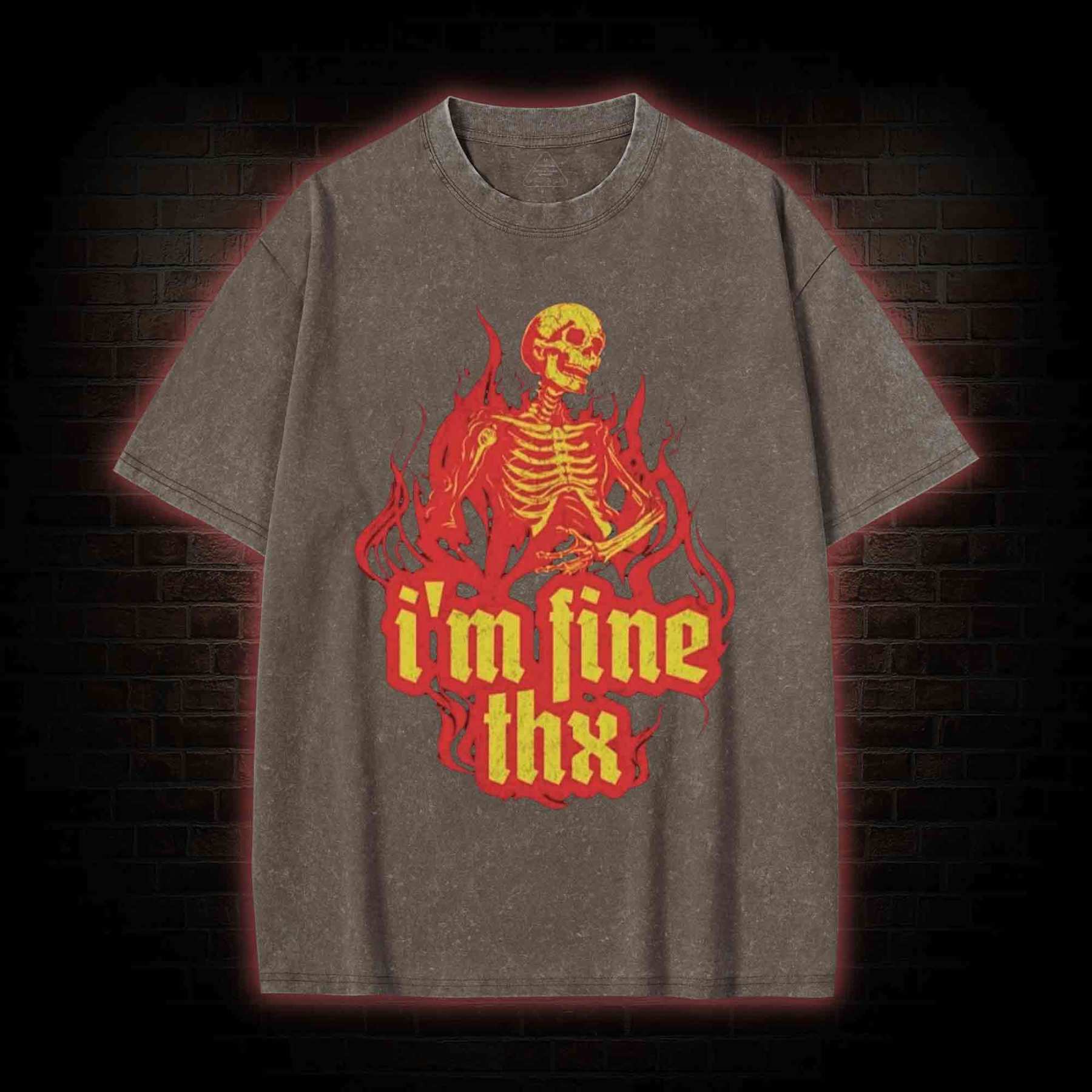 I'm Fine Thx Washed T-shirt