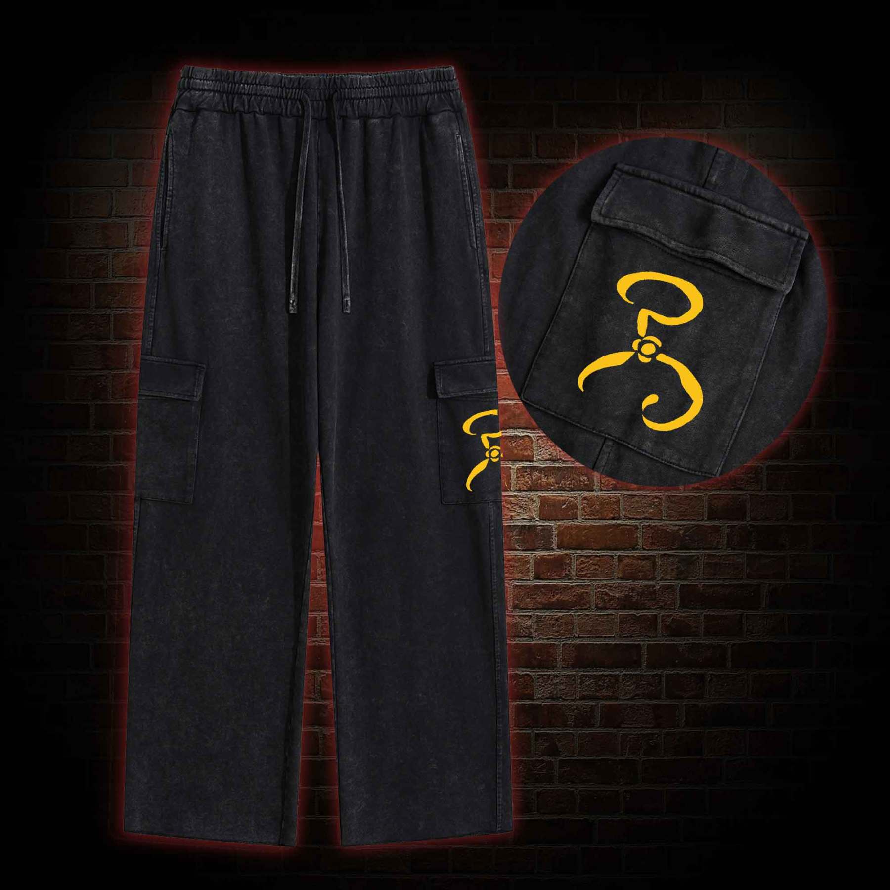 The King in Yellow Washed Cargo Pants