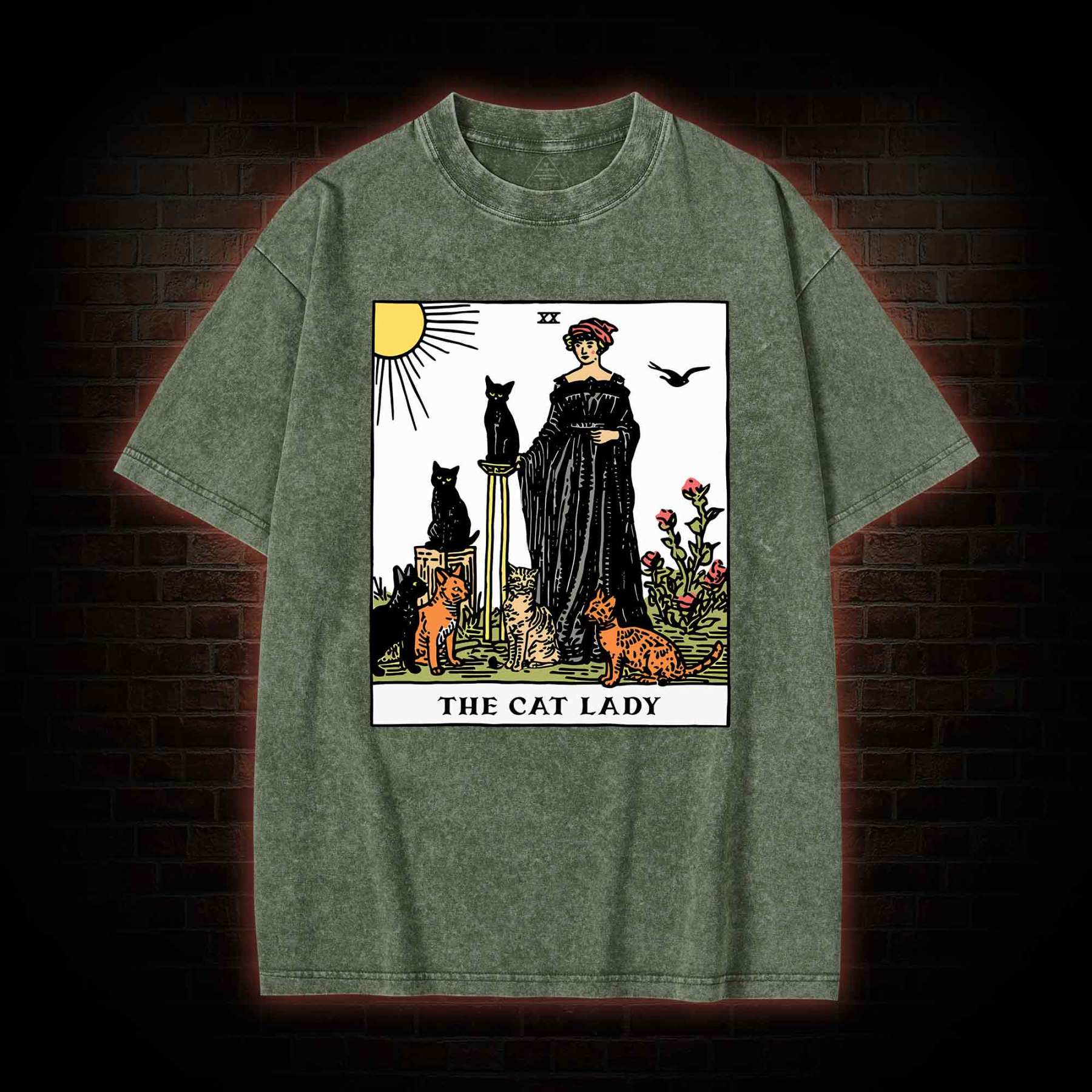 The Cat Lady Washed T-shirt