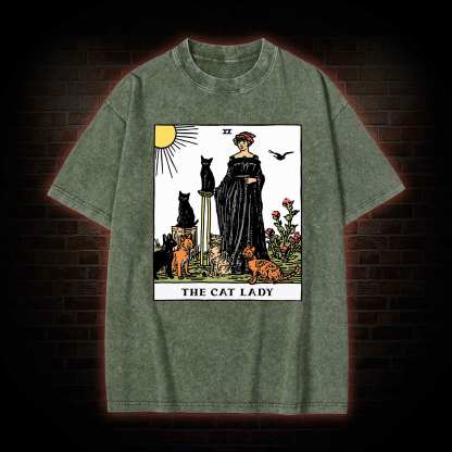 The Cat Lady Washed T-shirt