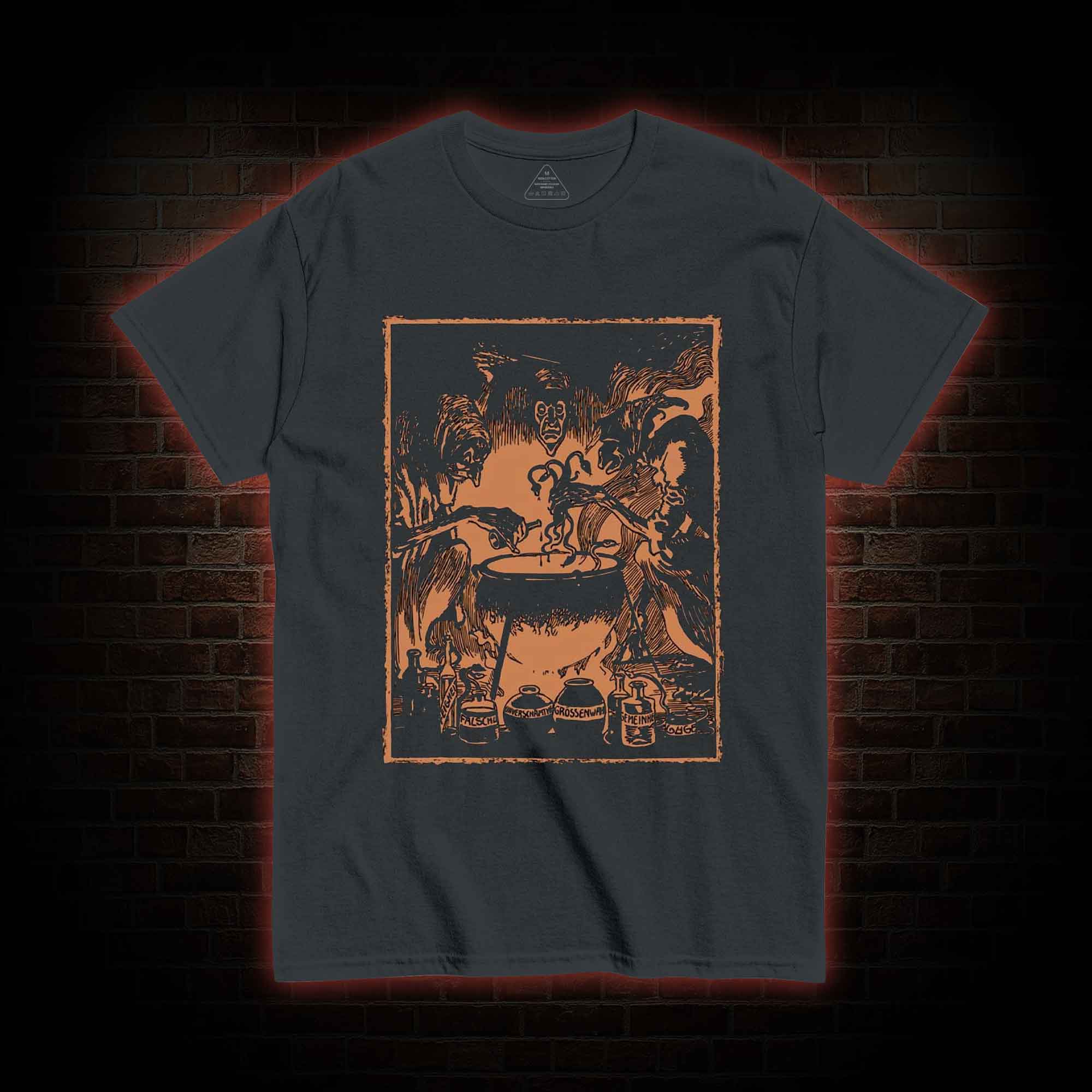 Three Witches Around Cauldron T-shirt