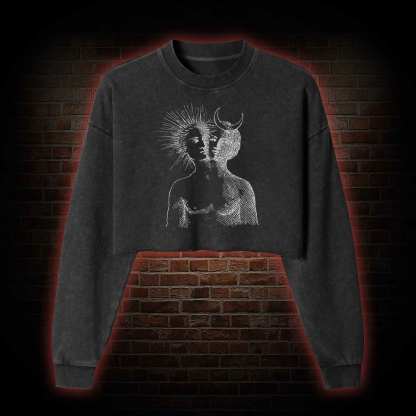 Duality Washed Cropped Sweatshirts