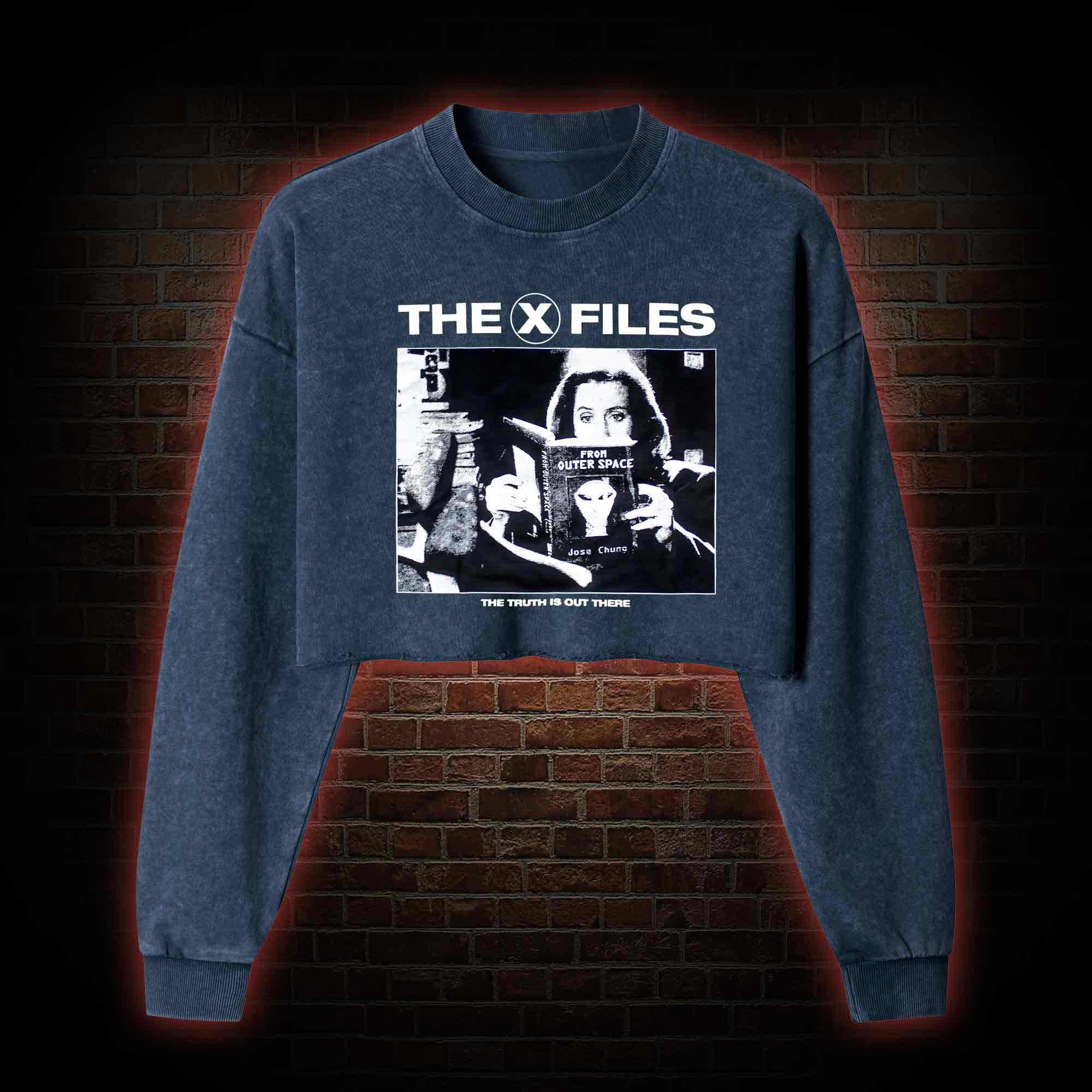 The Truth Is Out There Washed Cropped Sweatshirts