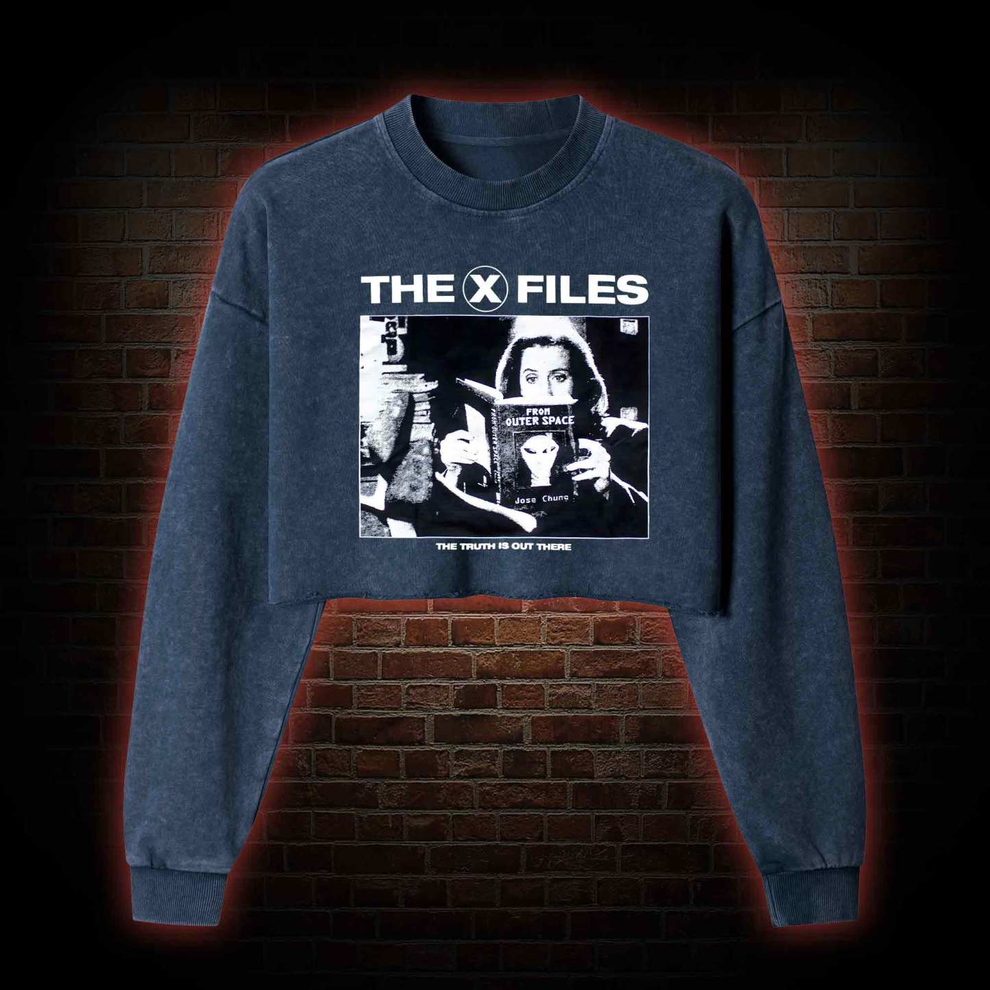 The Truth Is Out There Washed Cropped Sweatshirts