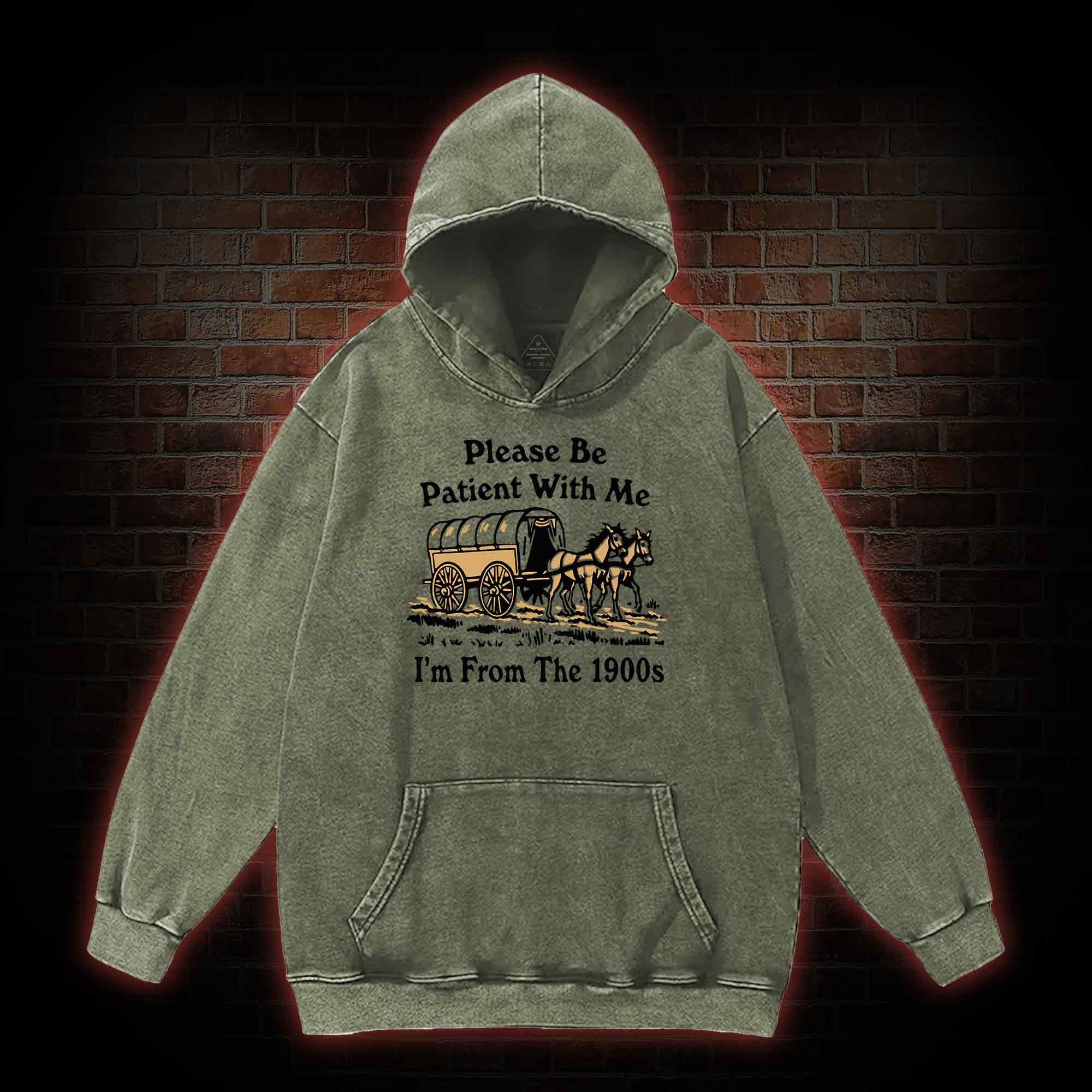 Please Be Patient With Me Washed Hoodie