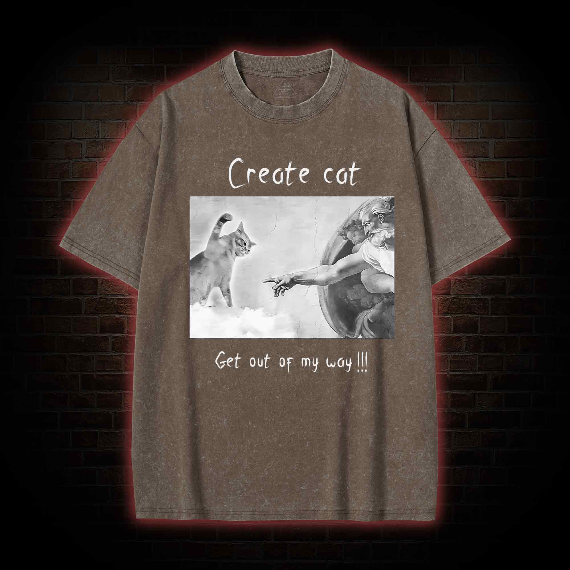 Create cat Washed T-shirt