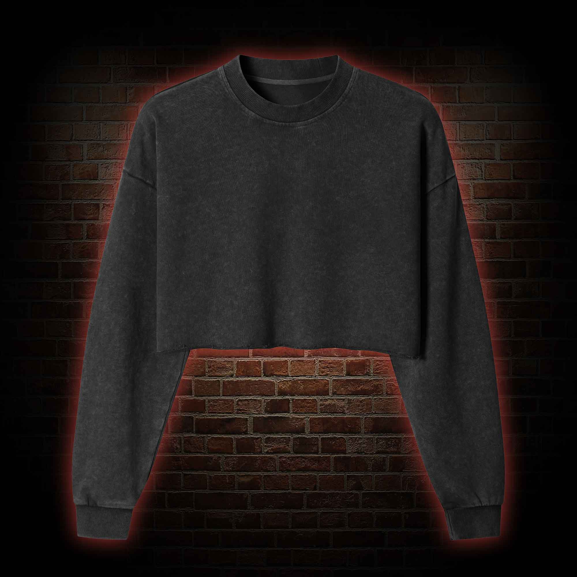 Women's Washed Cropped Sweatshirts