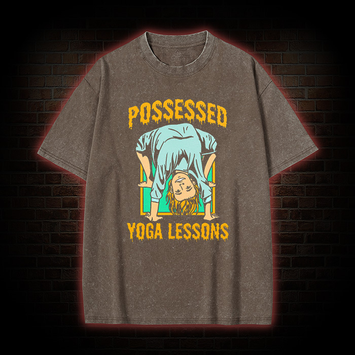 Possessed Yoga lessons Washed T-Shirt