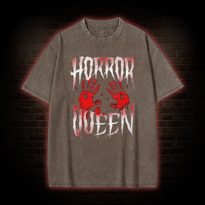 Horror Movie Blood Hand Queen Scary  Washed T-Shirt