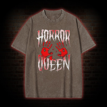 Horror Movie Blood Hand Queen Scary  Washed T-Shirt