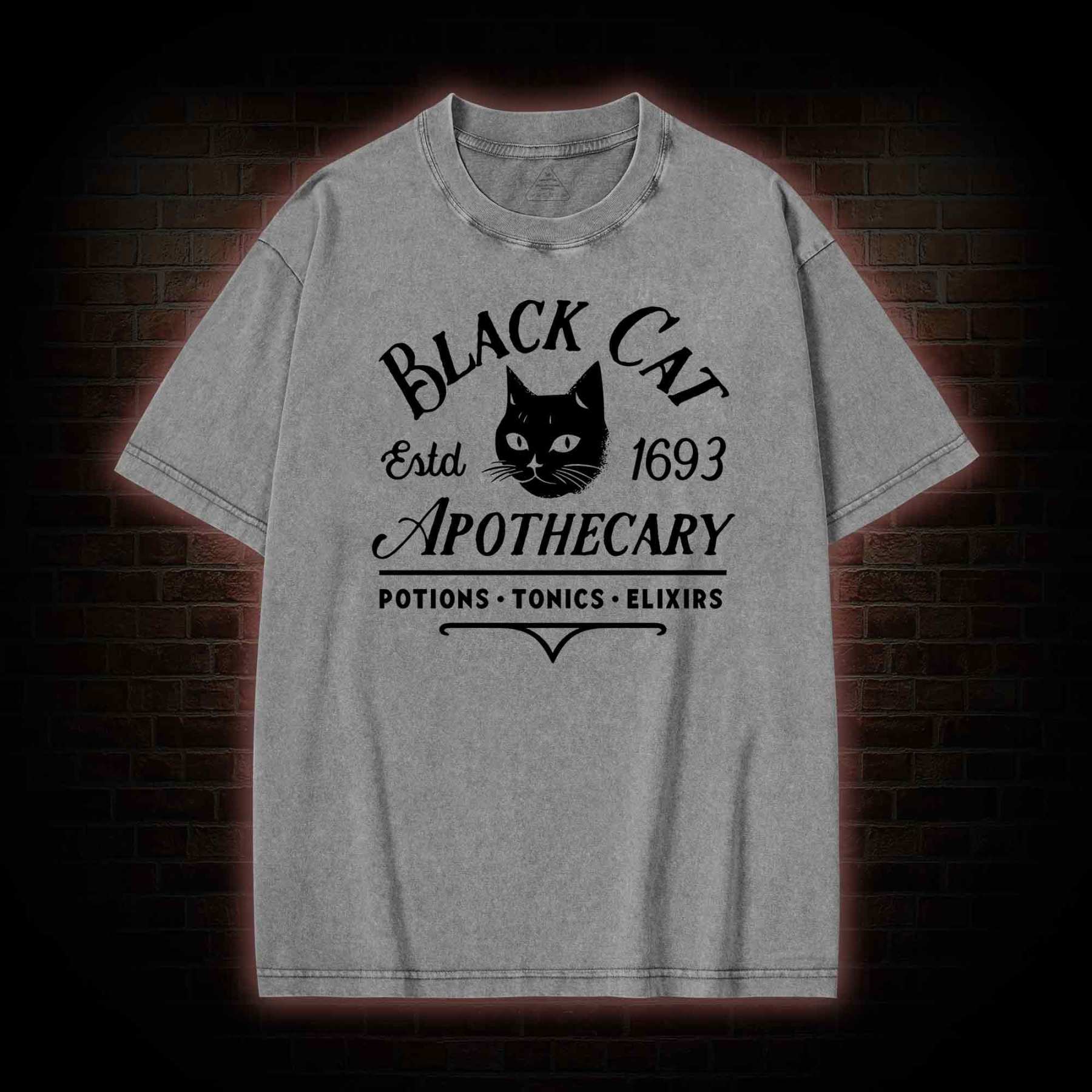 Black Cat Apothecary Washed T-shirt