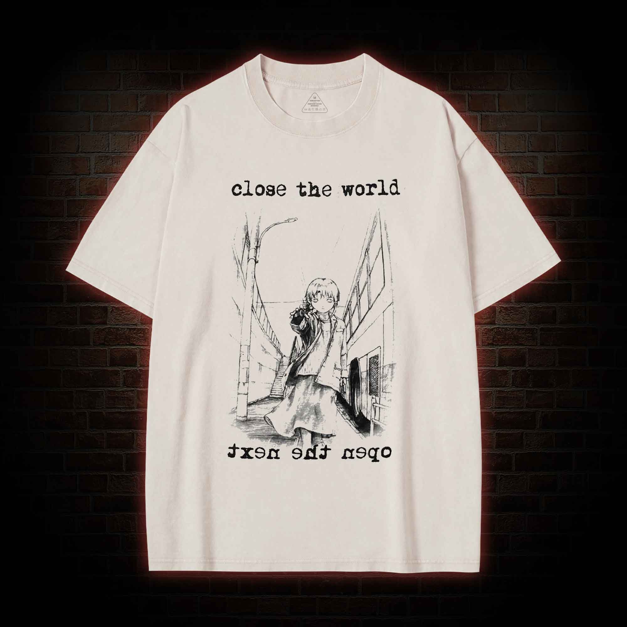Close the World Open the Next Washed T-shirt