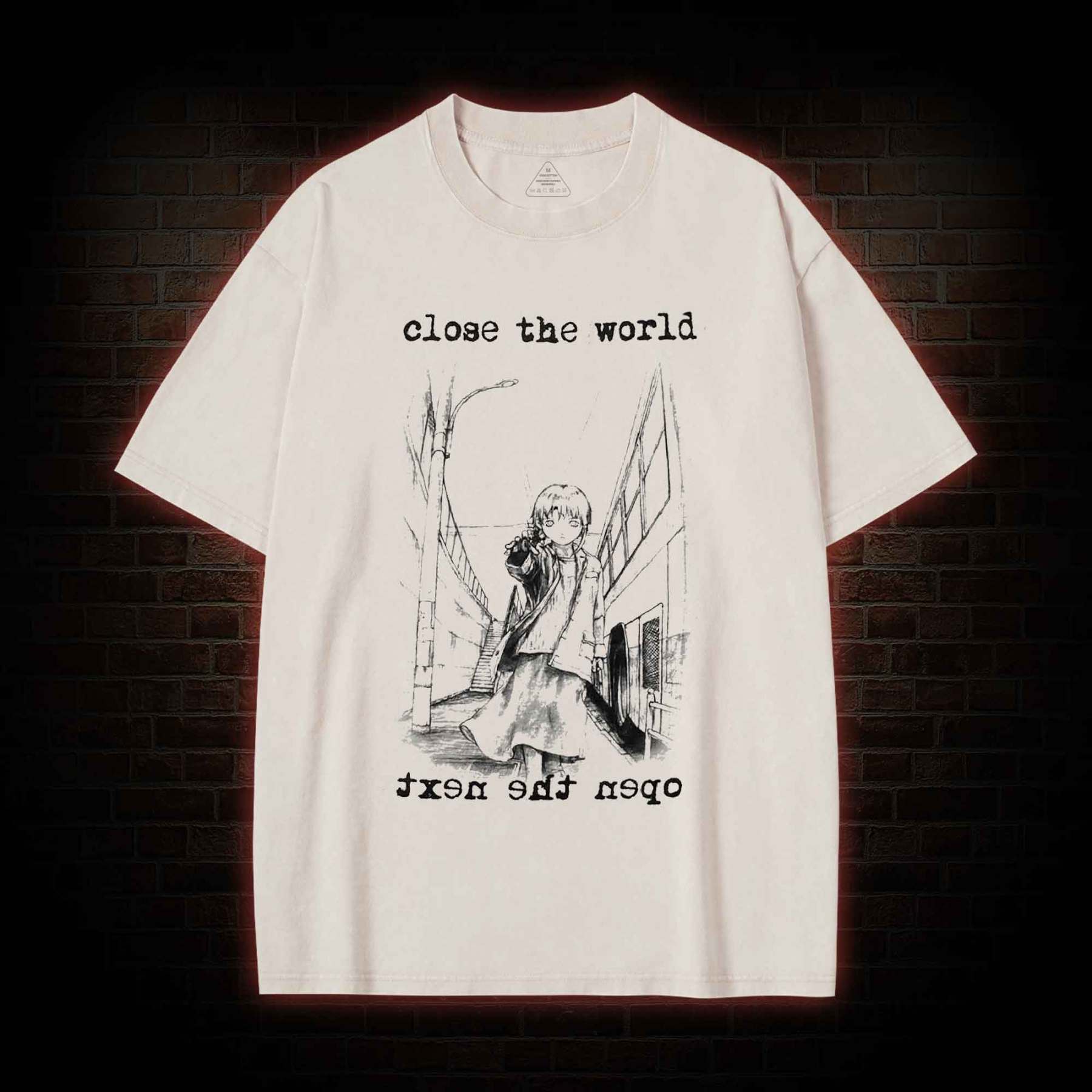 Close the World Open the Next Washed T-shirt
