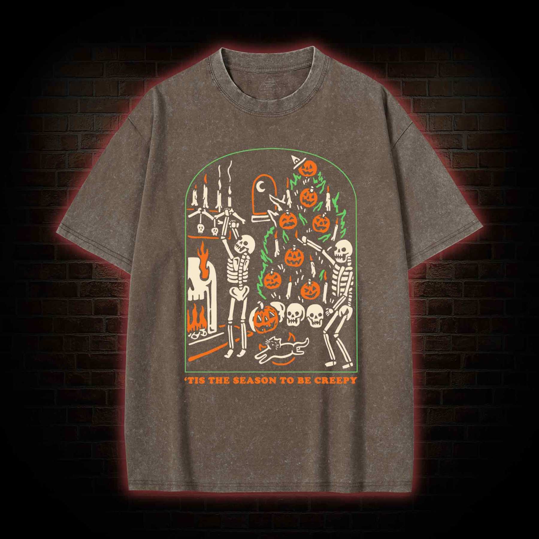 'Tis The Season To Be Creepy Washed T-shirt