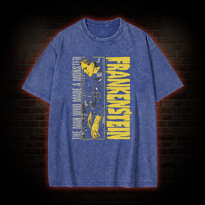 The Man Who Made A Monster Frankenstein Washed T-Shirt