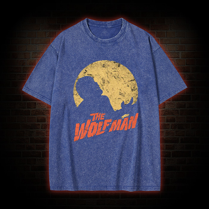 Moonlit Silhouette Wolf Man Wasdhed T-Shirt