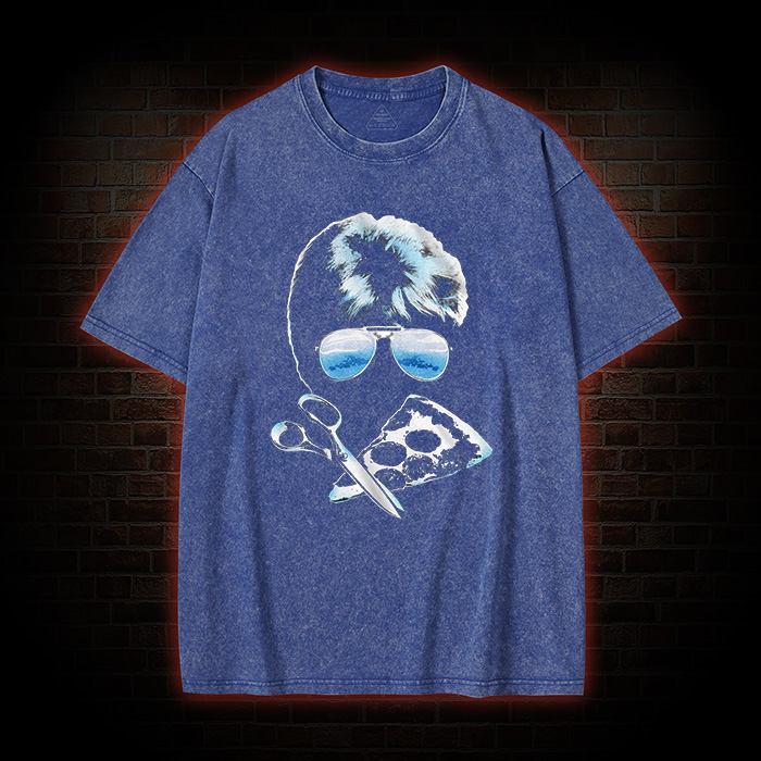 Scissors And Pizza Cobra Washed T-Shirt