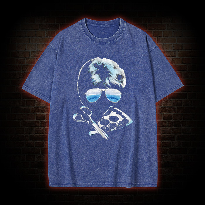 Scissors And Pizza Cobra Washed T-Shirt