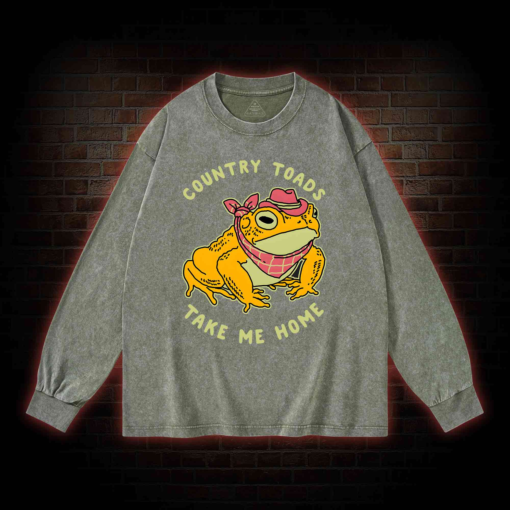 Country Toads Take Me Home Washed Long-Sleeve T-shirt