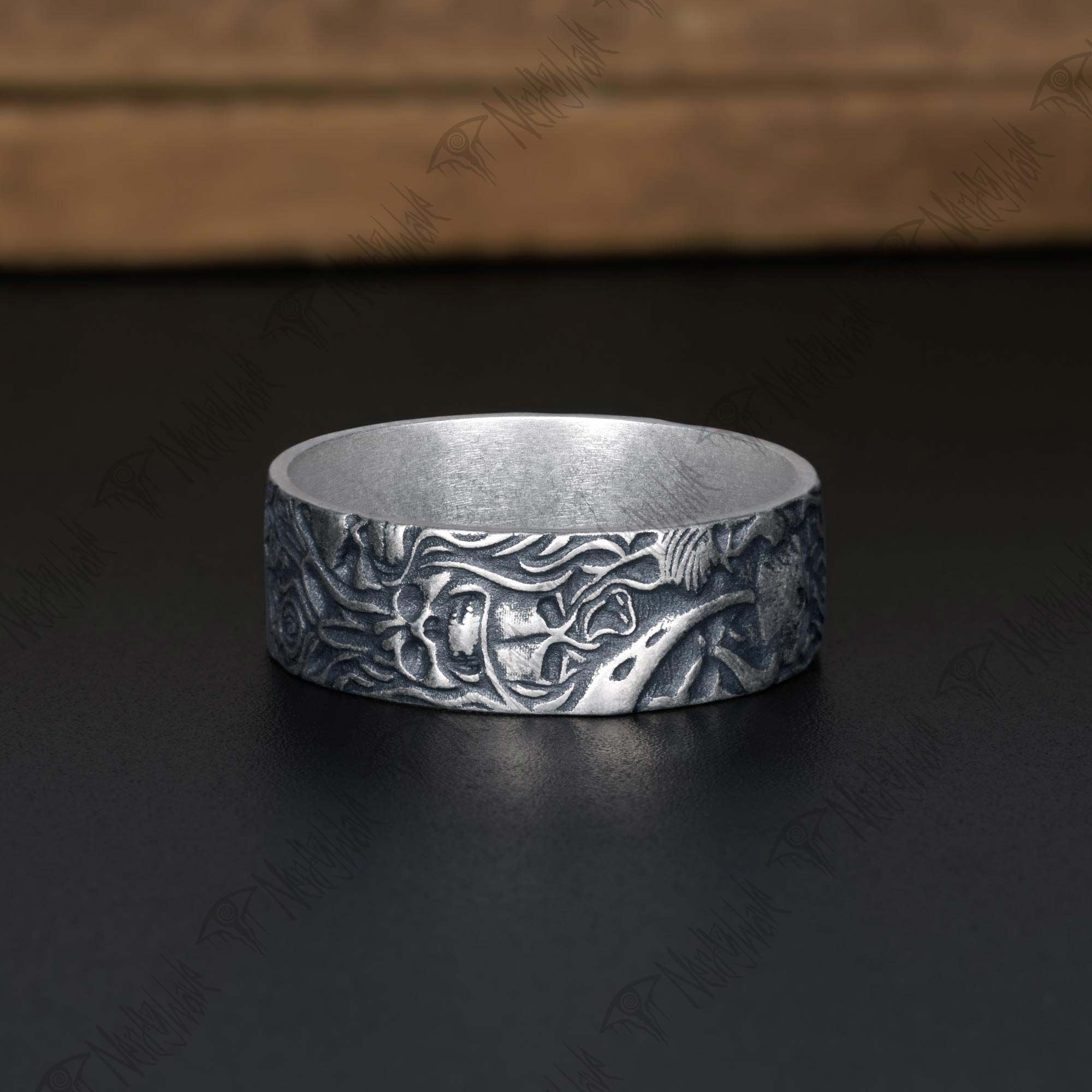 Vintage Demon Silver Band Ring