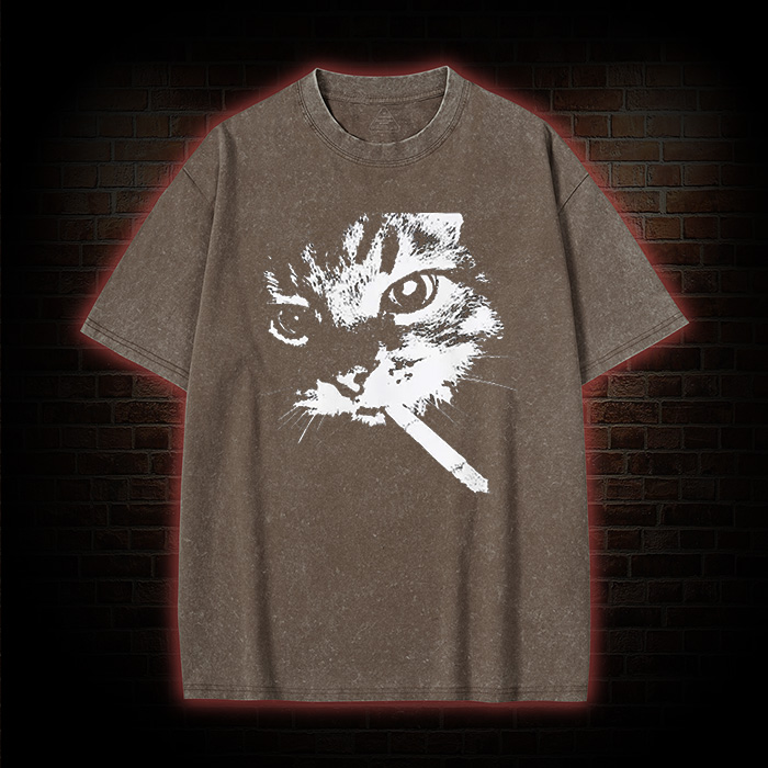 Funny Cat Meme Washed T-shirt