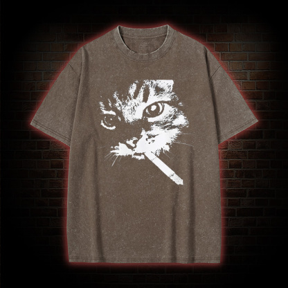 Funny Cat Meme Washed T-shirt