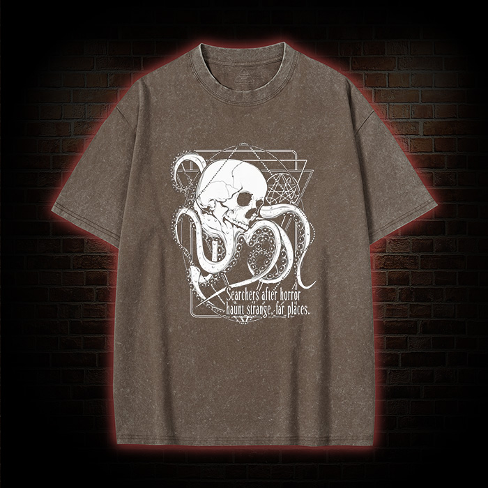 Call Of Cthulhu Searchers After Horror Washed T-shirt