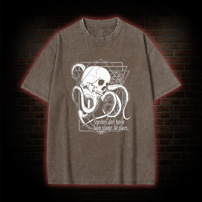 Call Of Cthulhu Searchers After Horror Washed T-shirt