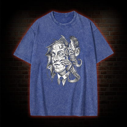 H. P. Lovecraft Horror Washed T-shirt