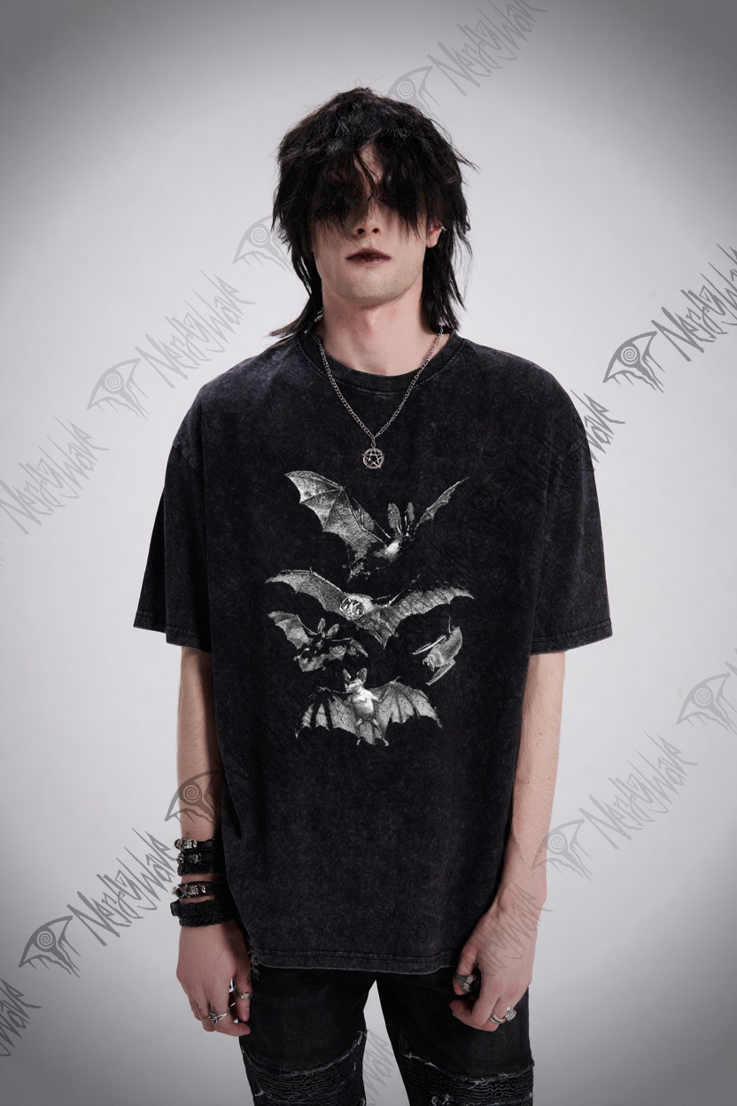 Halloween Vampire Bat Washed T-shirt