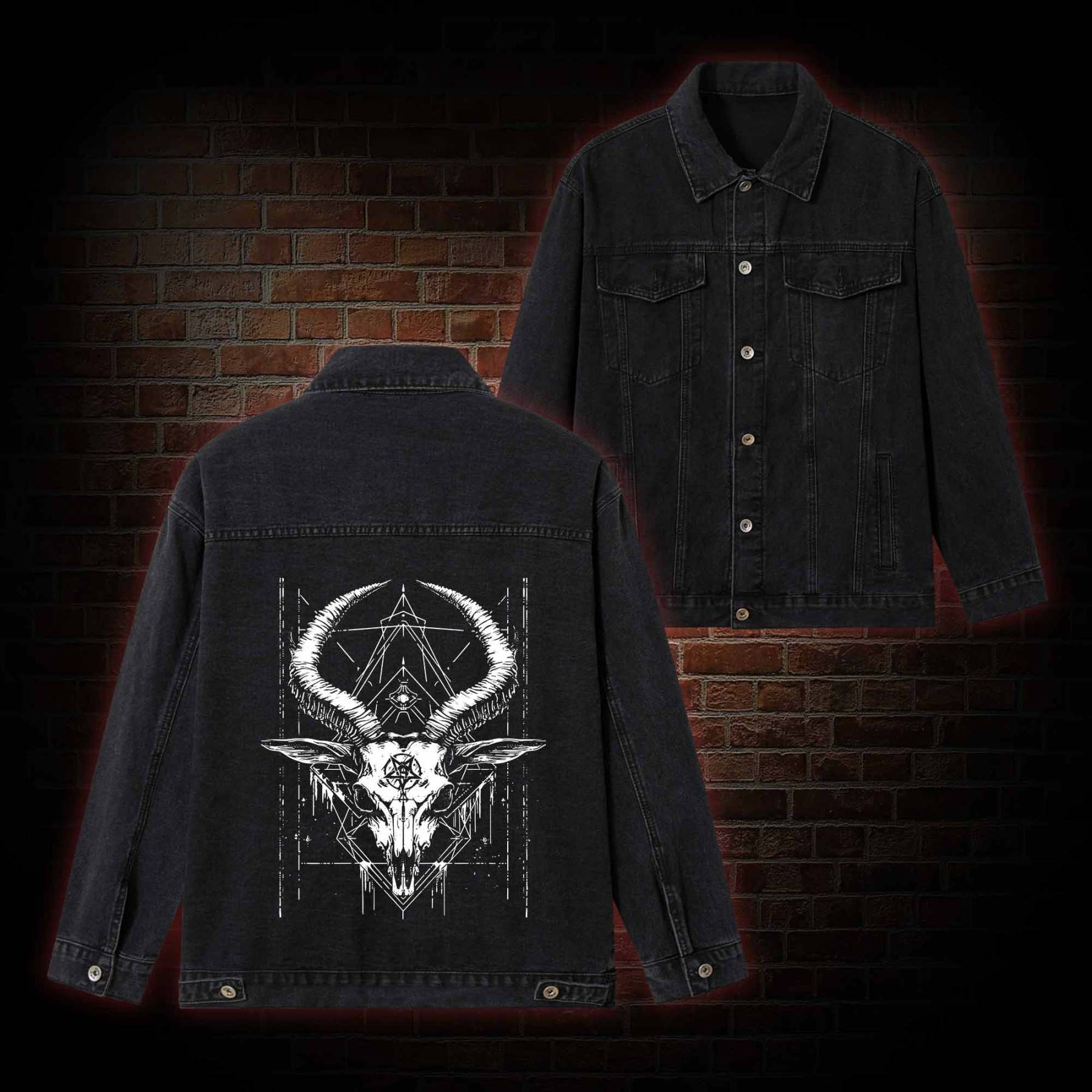 Baphomet Occult Denim Jacket