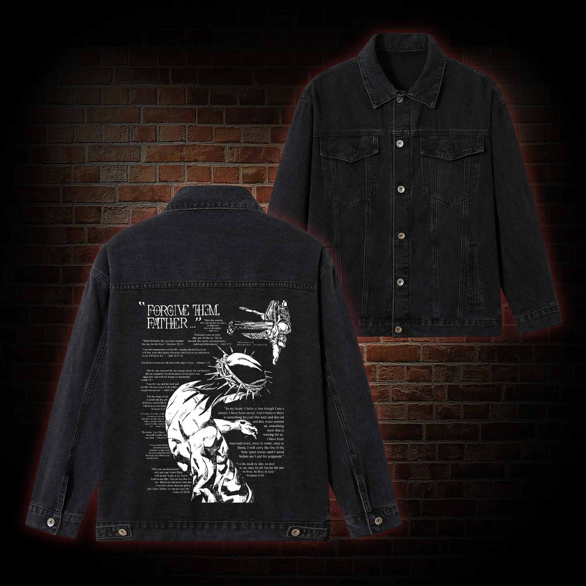 Forgive Them Father Denim Jacket