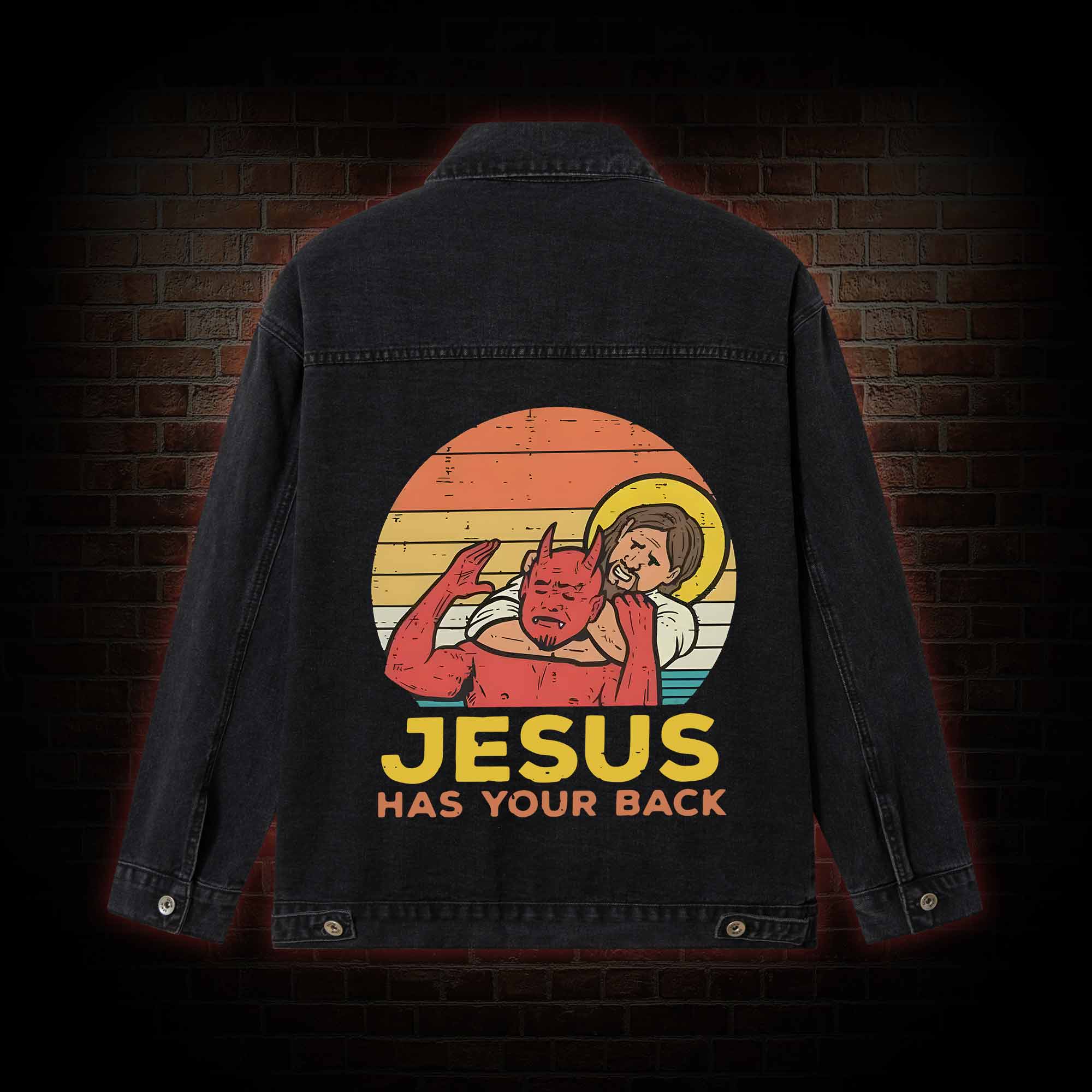 Jesus has Your Back Denim Jacket