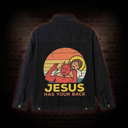 Jesus has Your Back Denim Jacket