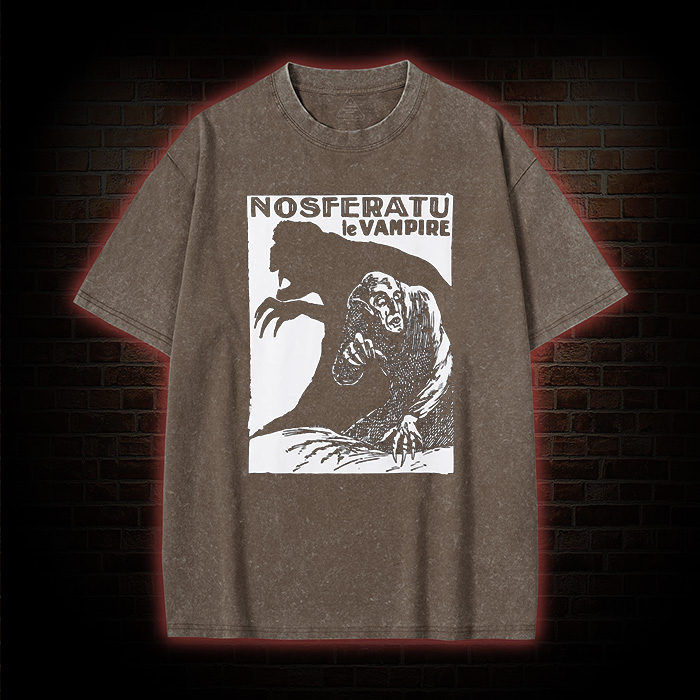 Horror Vampire Movie Washed T-Shirt