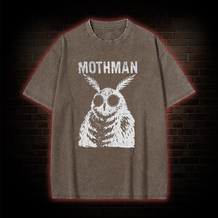 Horror Retro Mothman Washed T-Shirt