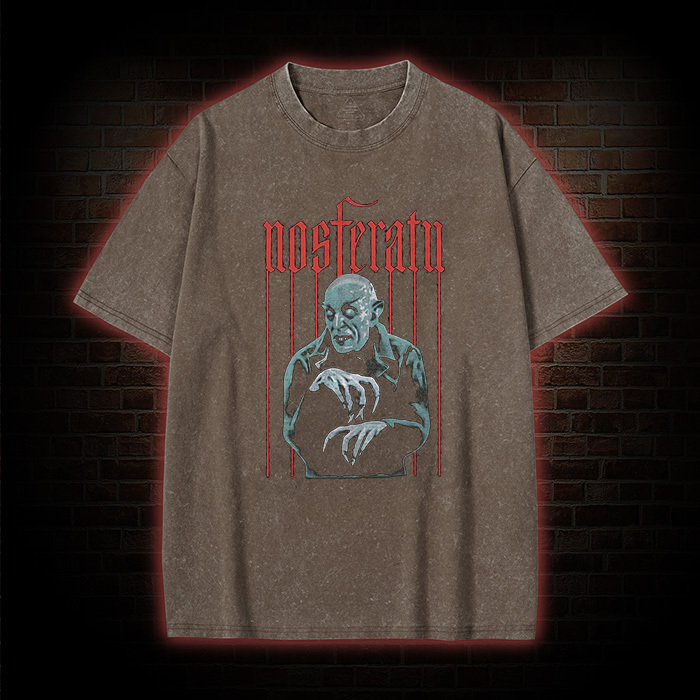 Vintage Goth Vampire Horror Movie Washed T-Shirt