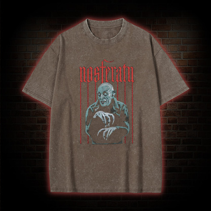 Vintage Goth Vampire Horror Movie Washed T-Shirt