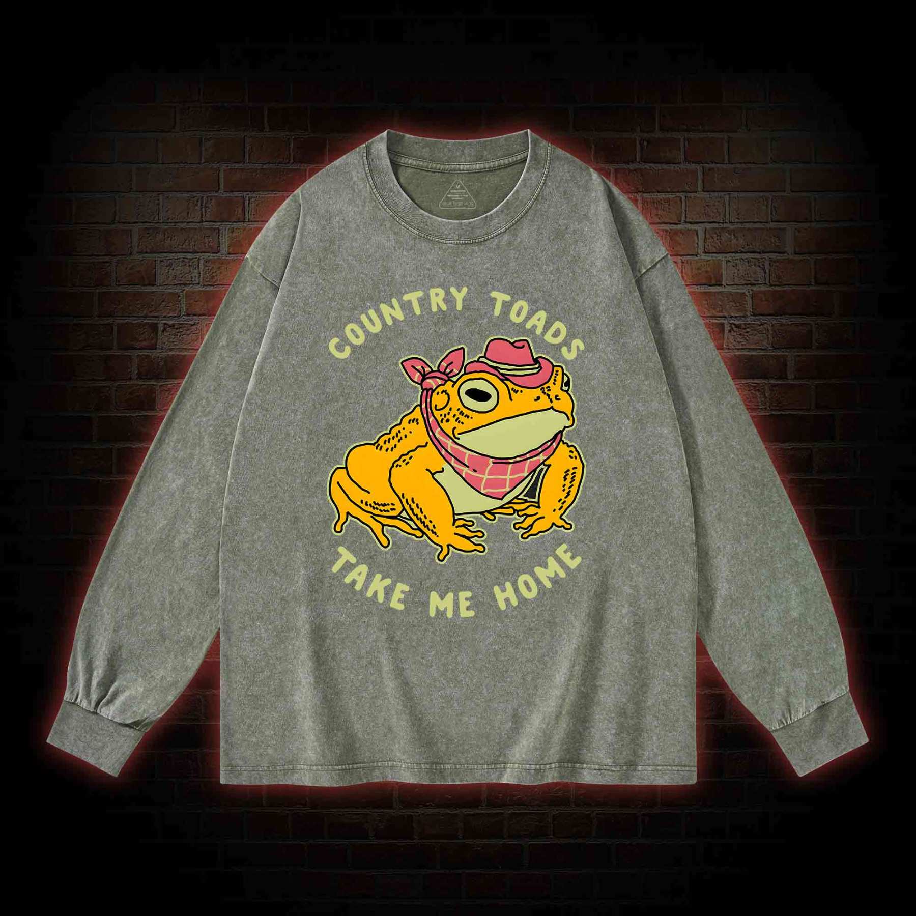 Country Toads Take Me Home Washed Long-Sleeve T-shirt